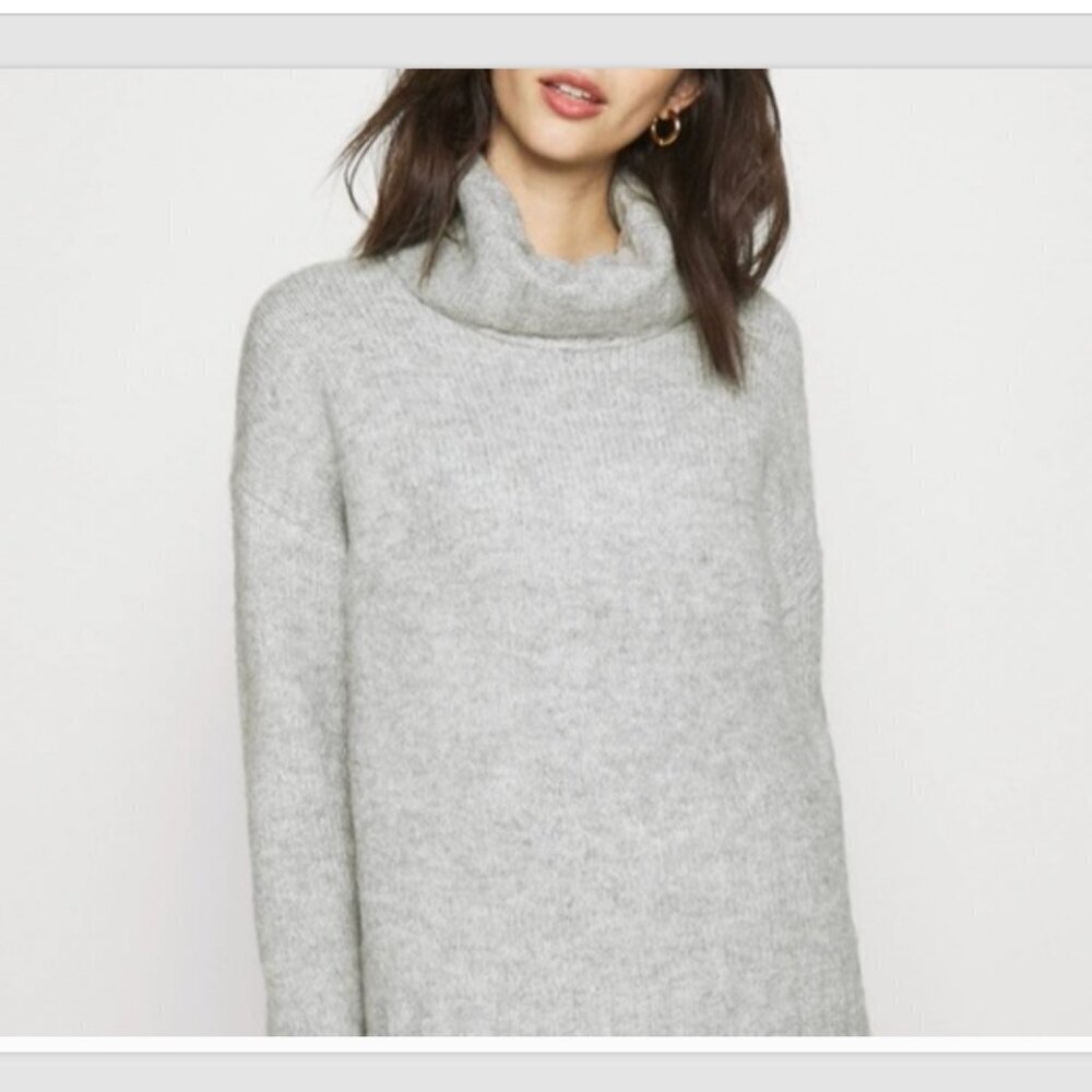 Vero Moda New Vmberko Rollneck Sweater Size S Light Gray Cozy Cottagecore
